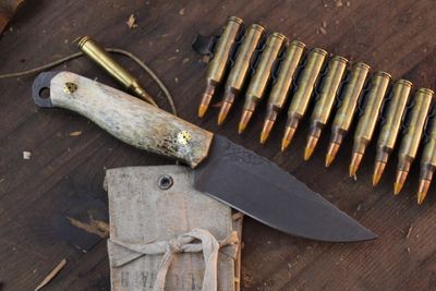 HFB Custom NK Exclusive  Featherlight #2 3.35” Fixed Blade / Oosik &amp; Mosaic Pins / Acid Washed S45VN