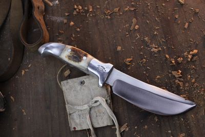 Ruana 14B 5" Fixed Blade / Stag Horn &amp; Cast Aluminum / High Carbon ( Pre Owned )