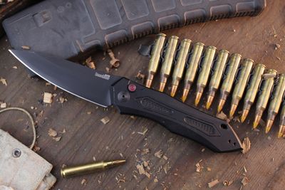 Kershaw Launch 6 3.75" Auto Folder / Black Aluminum / Black CPM-154 ( Pre Owned ) Kershaw Launch 6 3.75" Auto Folder / Black Aluminum / Black CPM-154 ( Pre Owned )