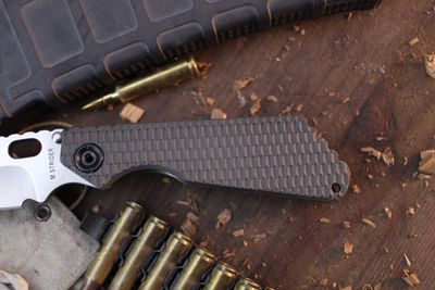 Strider SNG 3.75" Framelock Folder / Grey Aluminum Gunner Grip &amp; Flamed Ti / Satin PSF27 ( Pre Owned )