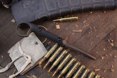 Half Face Blade Ringed Flathead Tool / Black G-10 / Midnight Bronze Cerakote A2