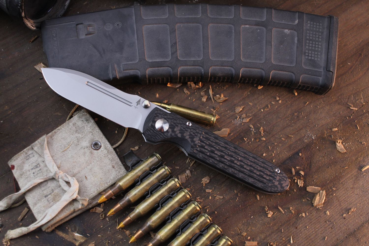 Terrain 365 Invictus AT 3.5&quot; Framelock Folder / Carbon Fiber / Bead Blasted Terravantium ( Pre Owned )