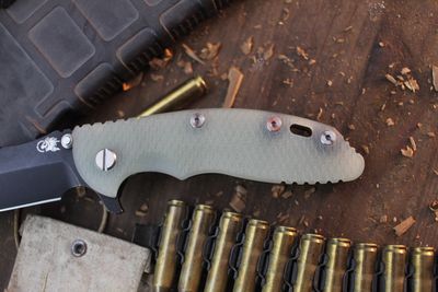 Hinderer XM-18 Bowie 3.5&quot; Framelock Flipper / Jade G-10 &amp; Battle Black Titanium / Battle Black MagnaCut