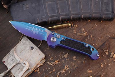 Microtech Limited Edition LUDT S/E GENIII 3.5&quot; Button Lock Auto Folder / Aurora Aluminum / Two Tone M390MK ( Pre Owned )