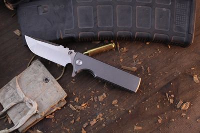 Chaves Knives TAK Drop Point 2.75&quot; Framelock Flipper / Integral Titanium Handle / Satin M390 ( Pre Owned )