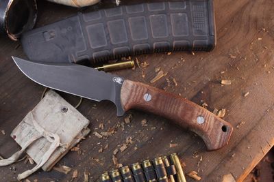 Hinderer The Ranch 5.25&quot; Fixed Blade / Natural Canvas Micarta / Blackwashed 3V ( Pre Owned )