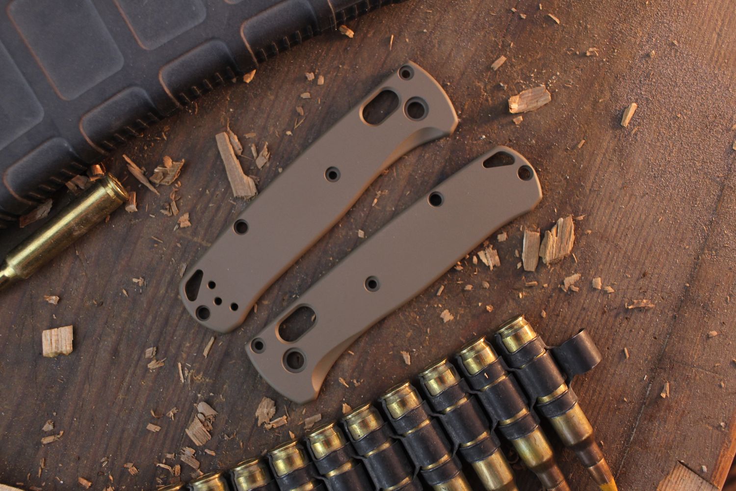 Flytanium Mini Bugout FDE Cerakote Titanium Scales