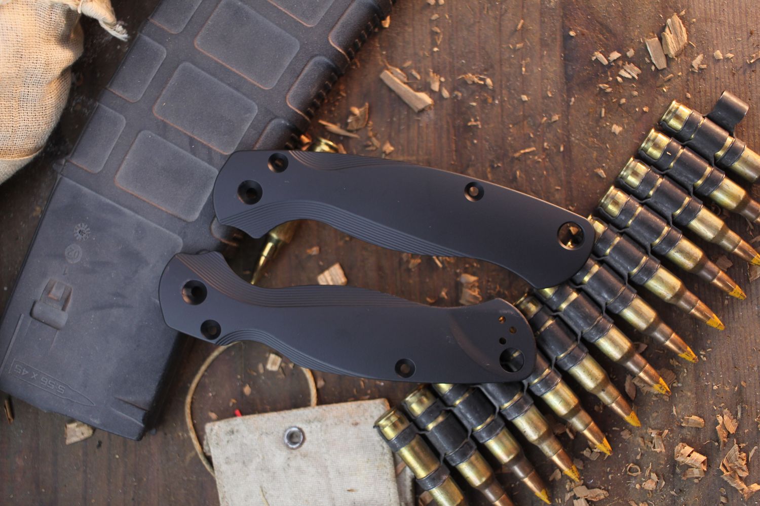 Flytanium Paramilitary 2 Lotus Black Cerakote Titanium Scales