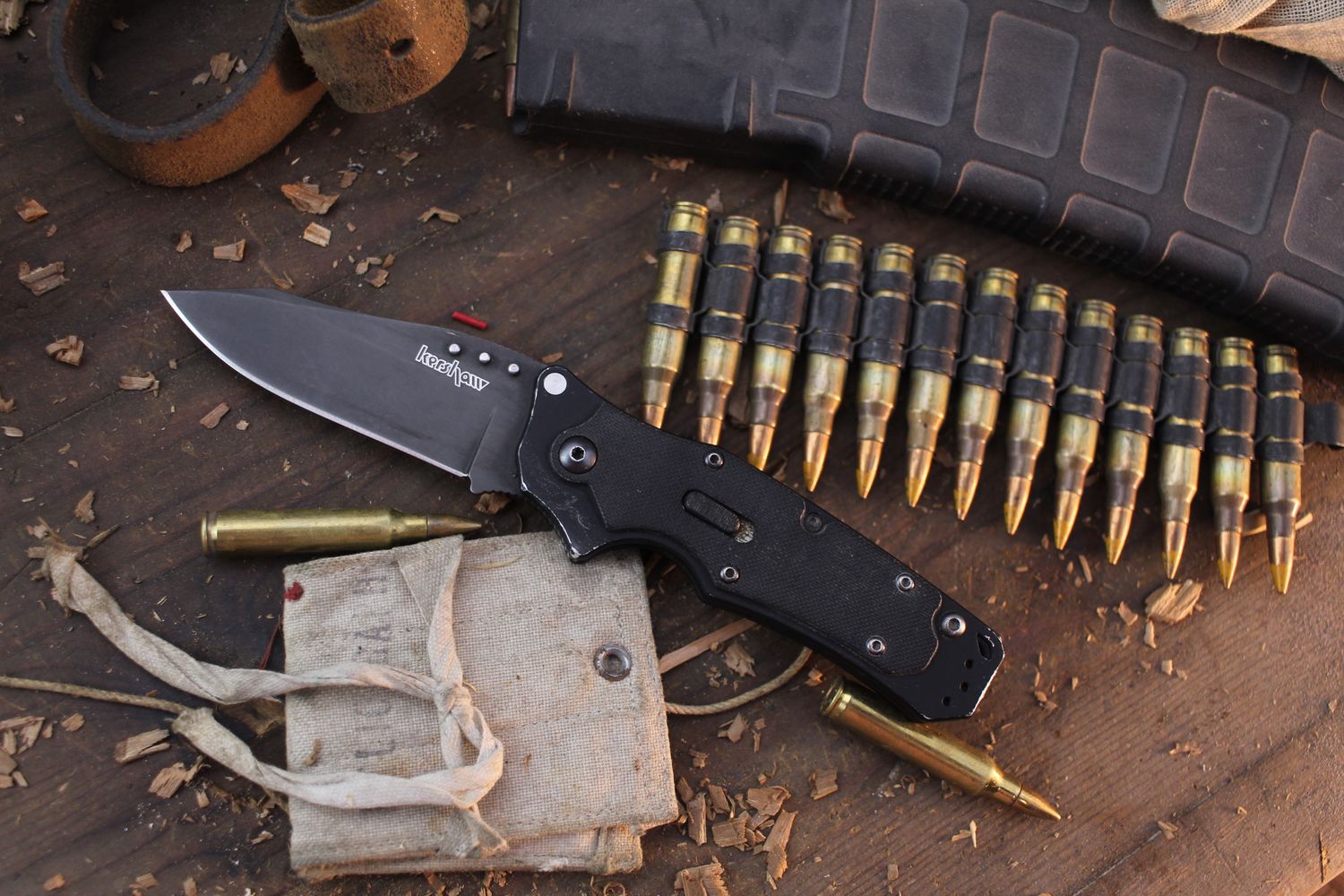 Kershaw RAM 3.125&quot; HAWK Lock Flipper / Black G-10 &amp; Black Steel / Black Sandvik 14C28N ( Pre Owned )