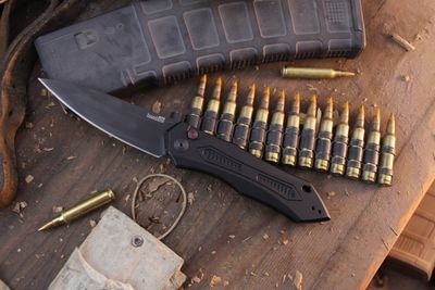 Kershaw Launch 6 3.75" Button Lock Auto Folder / Black Aluminum / Black CPM-154 ( Pre Owned ) Kershaw Launch 6 3.75" Button Lock Auto Folder / Black Aluminum / Black CPM-154 ( Pre Owned )