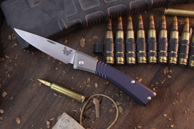 Benchmade Successor 2.56&quot; Slip Joint Folder / Crater Blue Aluminum / Satin M390