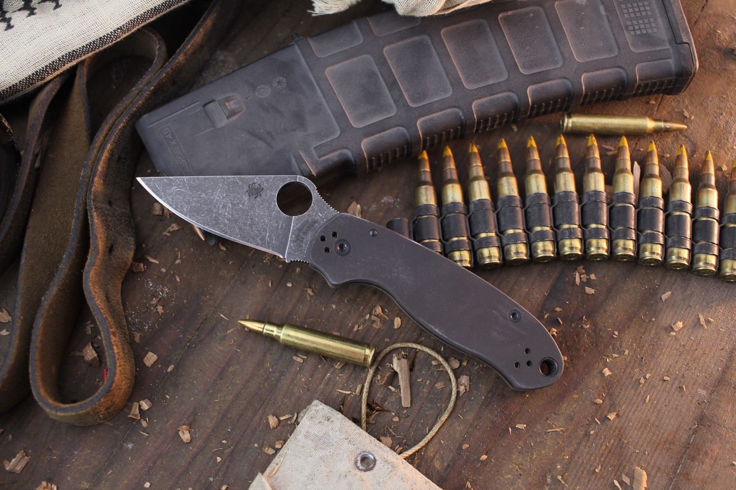 Spyderco Para 3 3&quot; Compression Lock Folder / Bead Blasted Titanium / Acid Washed S45VN ( Pre Owned )