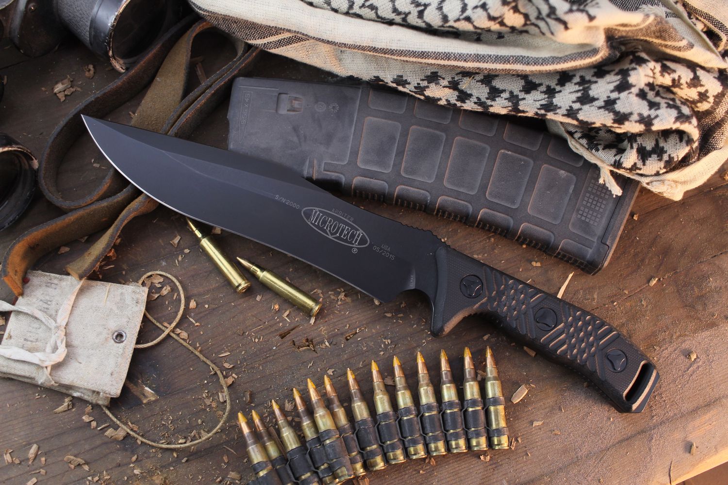 Microtech Arbiter 8.75&quot; Fixed Blade / Black G-10 / Black Elmax ( Pre Owned )