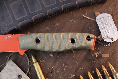 3DK MAK 4" Fixed Drop Point, Hunter Orange Cerakote M390 Blade / OD Green G10 Handle ( Pre Owned )