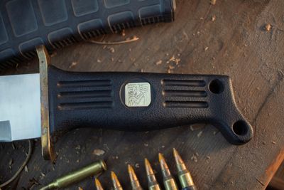 Al Mar Vintage SFBI Pathfinder 13.75 Kukri / Black Polymer With Brass Guard / Satin AUS-6A ( Pre Owned )