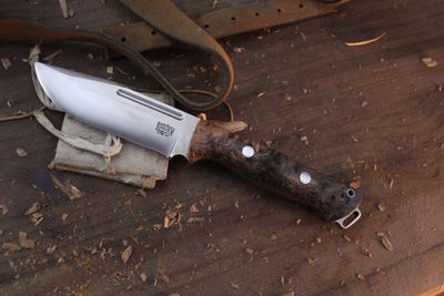 Bark River Knives Squad Leader 4.6" Fixed Blade / Maple Burl / Satin CPM-3V ( Pre Owned )