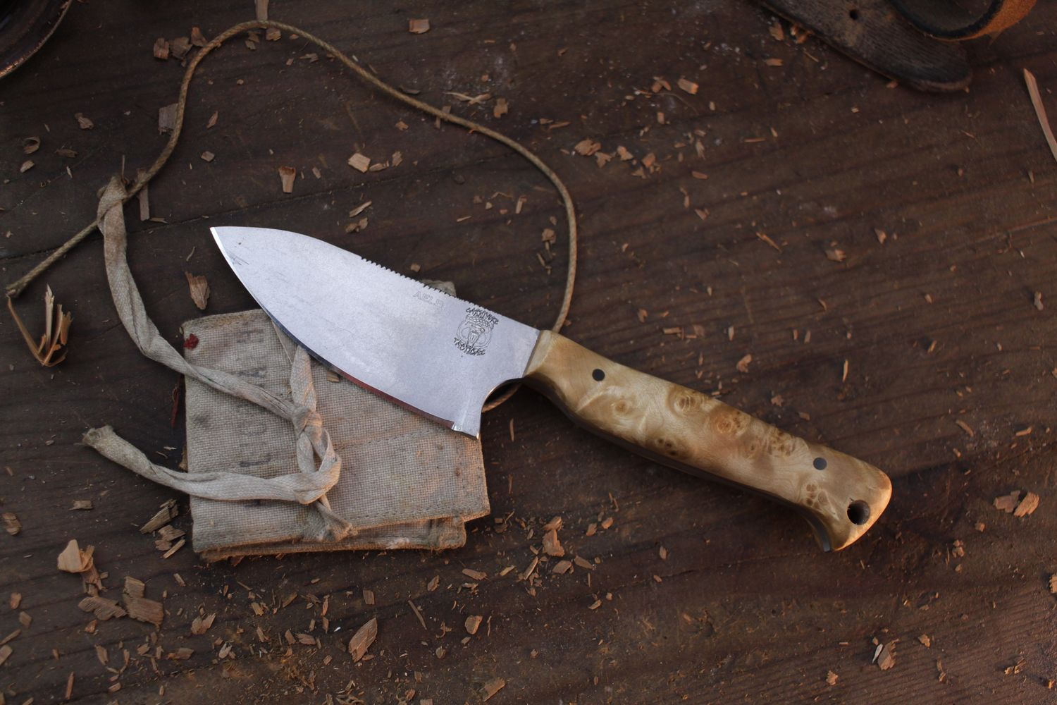 Carnivore Tactical Utilimax 3.25&quot; Fixed Blade / Birdseye Maple / Stonewashed AEB-L