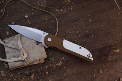 Finch Knives Devil's Finger 3" Linerlock Flipper / Claymore G-10 / Stonewashed 14C28N