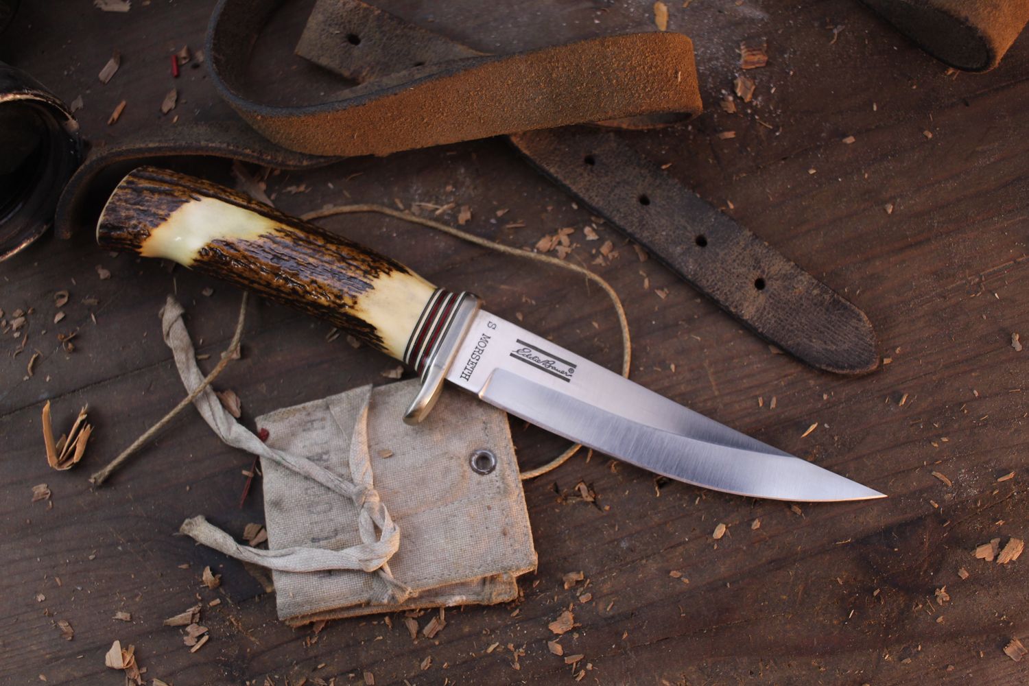 Morseth Knives Eddie Bauer Edition Model 8-3 5&quot; Fixed Blade / Stage / Satin Laminated Steel ( Pre Owned )