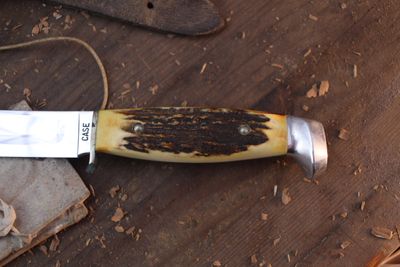 Case Vintage Model 325-6 6" Fixed Blade / Stag Handles & Brass Guard / Polished Tru-Sharp ( Pre Owned )