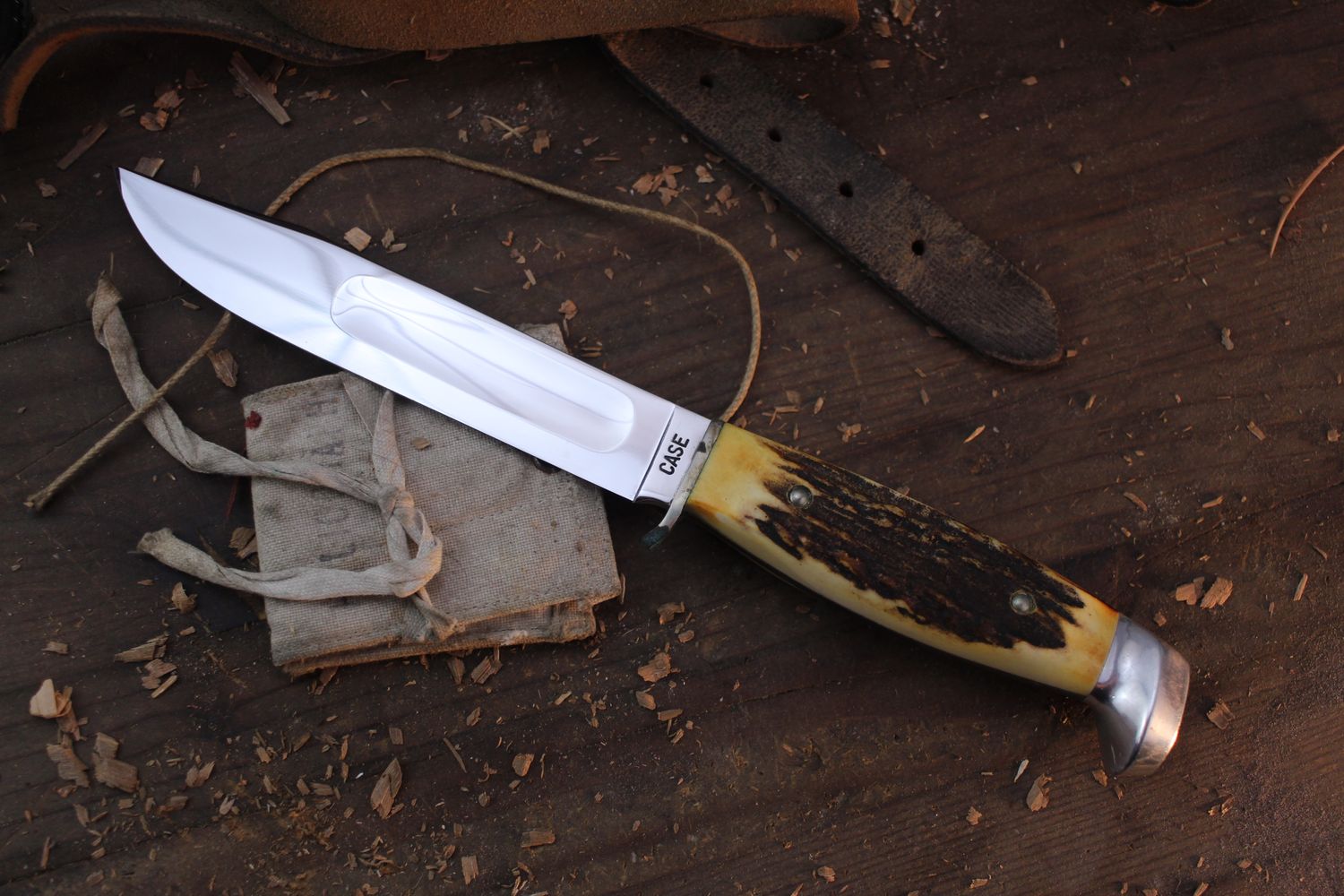 Case Vintage Model 325-6 6&quot; Fixed Blade / Stag Handles &amp; Brass Guard /  Polished Tru-Sharp ( Pre Owned )