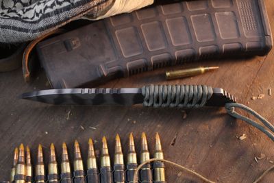 Strider Knives MFS TS 4" Fixed Blade / OD Green Paracord / Tiger Stripped CPM-154 ( Pre Owned )
