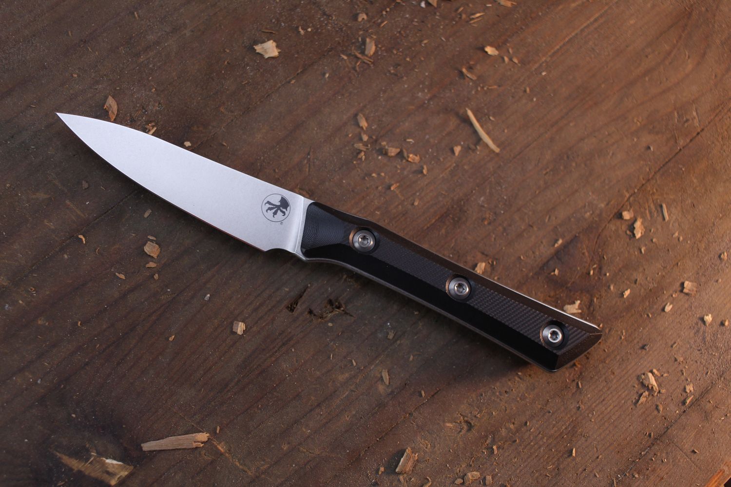 Microtech Kitchen 3.75" Pairing Knife / Black G-10 / Stonewashed M390MK
