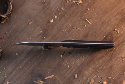Microtech Kitchen 4.2" Santoku / Black G-10 / Stonewashed M390MK