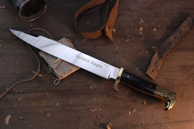 Kershaw Classic 3 Piece Golden Knife Set / Brass Animal Caricatures &amp; Black Micarta / Polished Rostfrei ( Pre Owned ) 