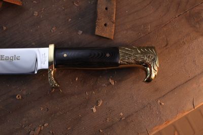 Kershaw Classic 3 Piece Golden Knife Set / Brass Animal Caricatures &amp; Black Micarta / Polished Rostfrei ( Pre Owned ) 