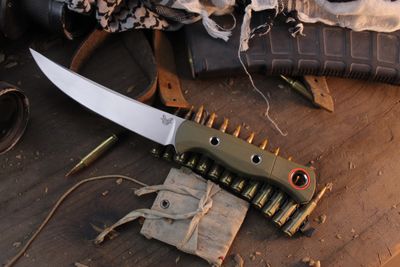 Benchmade Meatcrafter 6.1&quot; Fixed Blade / OD Green G-10 / Stonewashed S45VN ( Pre Owned )