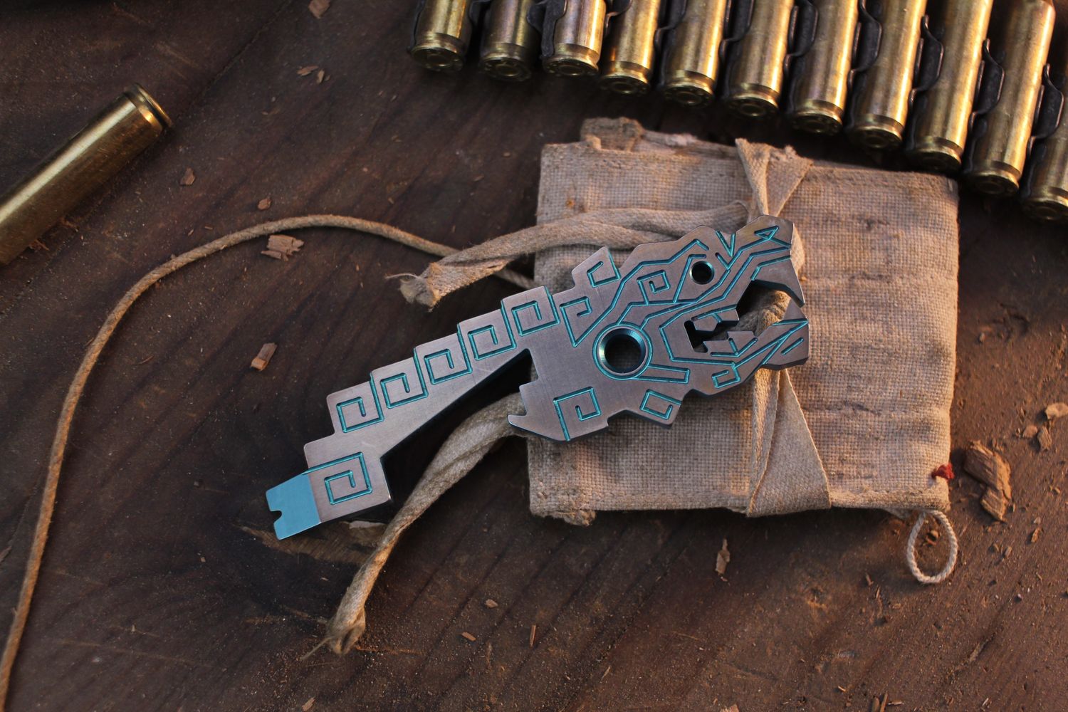 Terzuola Mayan Dragon Multi Tool / Bronze &amp; Green Anodized Titanium