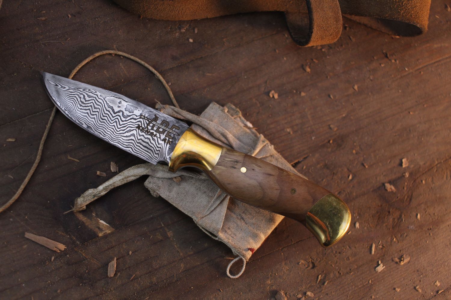 Abe Knives 3.25” Drop Point Hunter / Drift Wood / Alaskan Forged 78 Layer Damascus