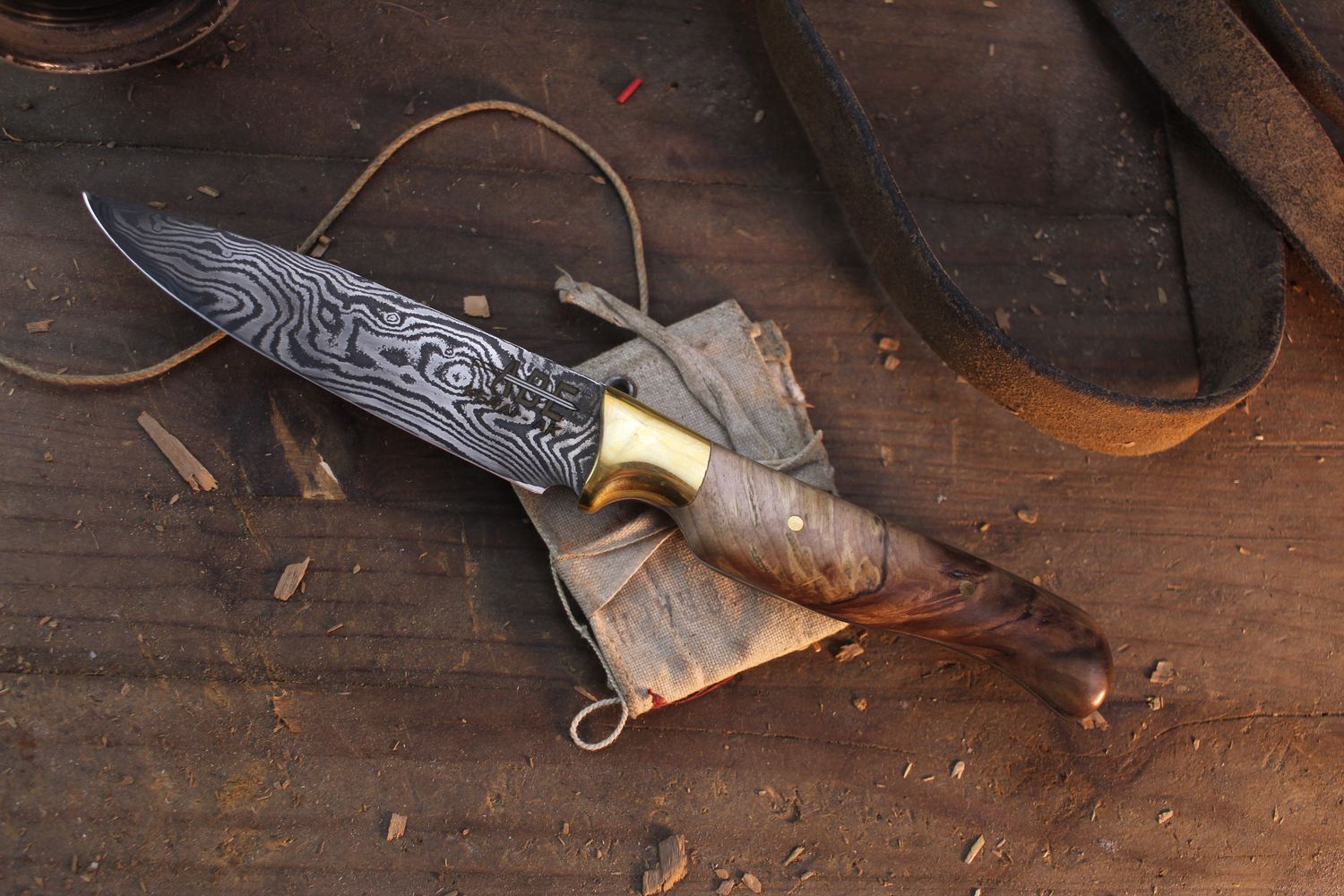 Abe Knives 4.5” Utility / Drift Wood / Alaskan Forged 48 Layer Damascus