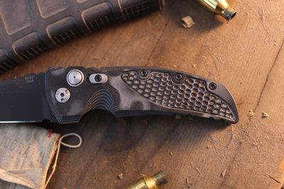 Hogue Knives EX-A01 Spearpoint 3.5" Button Lock Auto Folder / Black G-Mascus / Black 154CM ( Pre Owned )