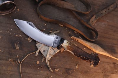 Barrett Knives Denali 6” Sickle Hunter / Deer Antler / Forge Finish 1095