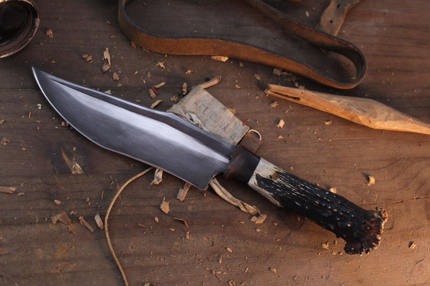Barrett Knives Wicked 7&quot; Fixed Blade / Deer Antler / Forged 1095