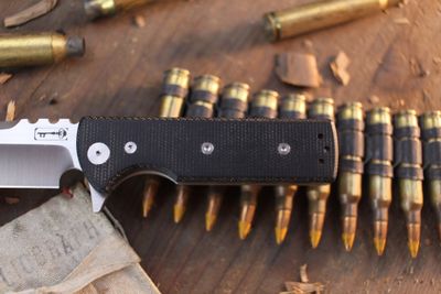 Chaves Knives Ultramar TAK 2.75" Linerlock Flipper / Black Canvas Micarta / Satin M390 ( Pre Owned )