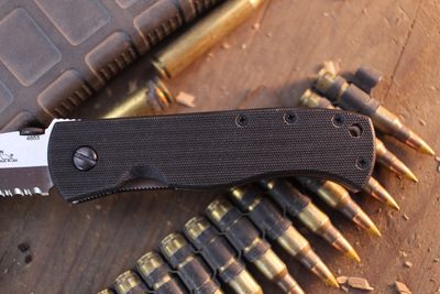 Emerson CQC-7B SFS No Wave 3.3" Linerlock Folder / Black G-10 / Stonewashed Serrated 154CM ( Pre Owned )