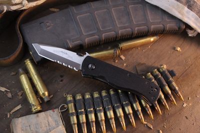 Emerson Mini CQC-7BW SFS 2.9" Linerlock Wave Hook Folder / Black G-10 / Stonewashed Serrated 154CM ( Pre Owned )