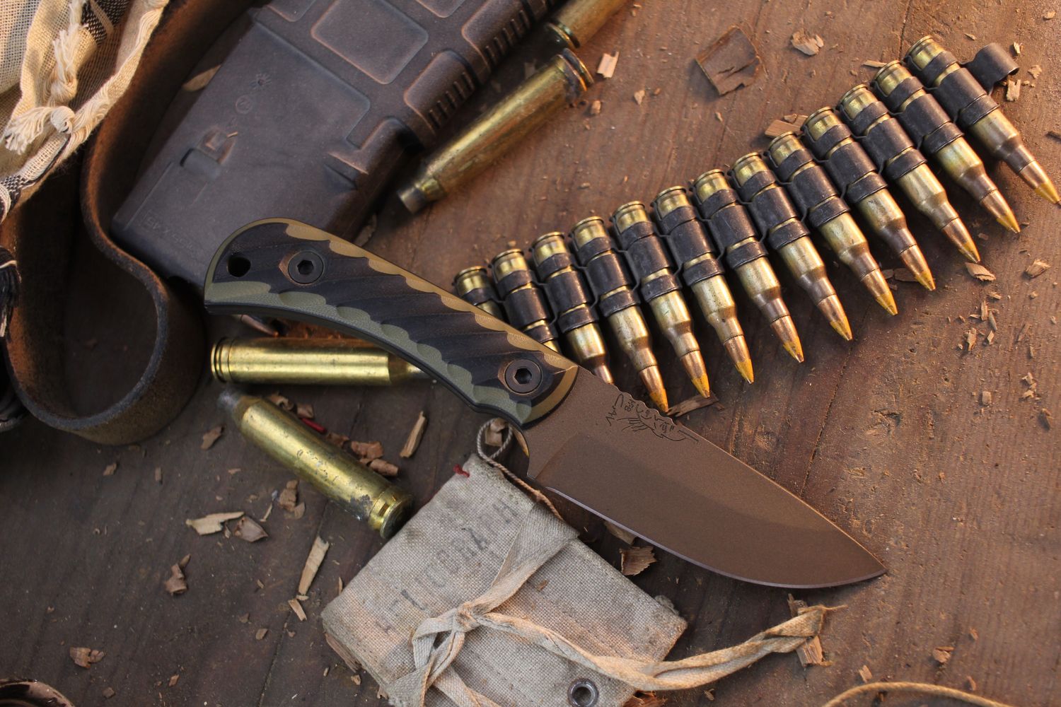 Half Face Blades Cav Jr Back Country 3.625&quot; Fixed Blade / OD Green &amp; Black G-10 / Midnight Bronze Cerakote S45VN