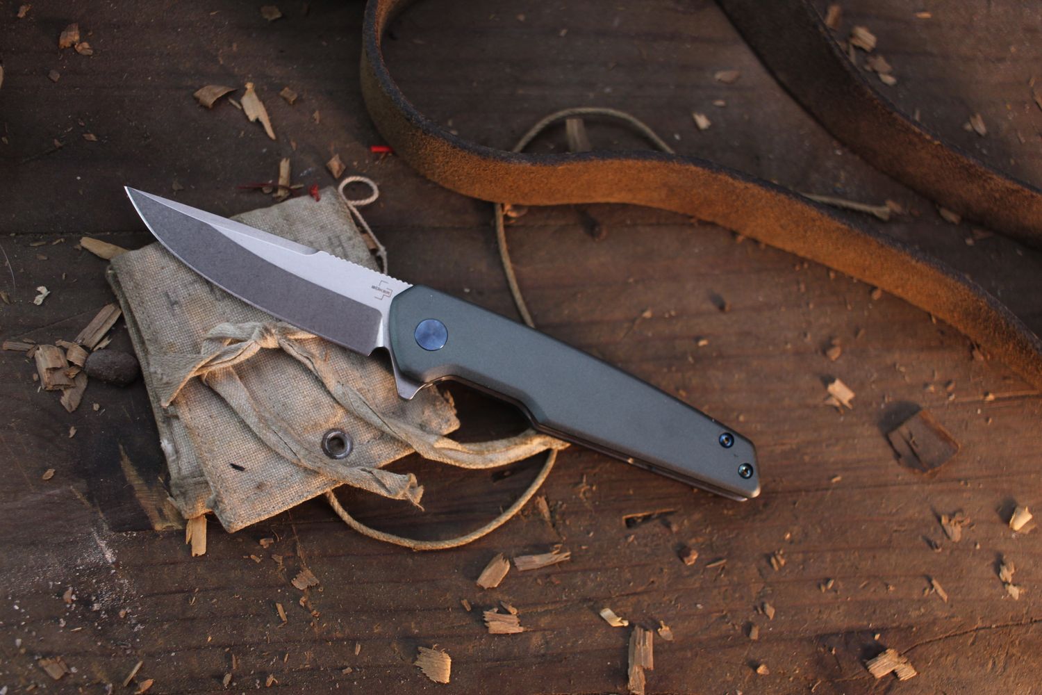 Boker Plus The Dace 3" Linerlock Flipper / Gray Aluminum / Satin Nitro-V