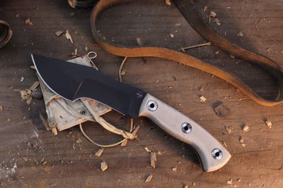 Boker Plus Mini Tracker 2.0 5.31" Fixed Blade / Natural Micarta / Black 1095