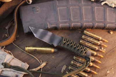 Strider Knives MMFS 2.5" Neck Knife / Green Paracord / Tiger Stripe S30V ( Pre Owned )