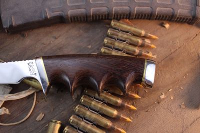 Gerber Vintage Model 450 4.5" Fixed Blade / Indexed Rosewood &amp; Brass / Polished 440C ( Pre Owned )