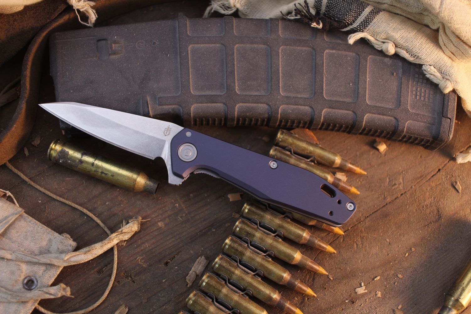 Gerber Fastball 3" Wharncliffe Linerlock Flipper / Blue Aluminum / Stonewashed MagnaCut ( Pre Owned )