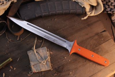 Puma Knives XP Pig Sticker 15" Fixed Blade / Orange G-10 / Satin 440