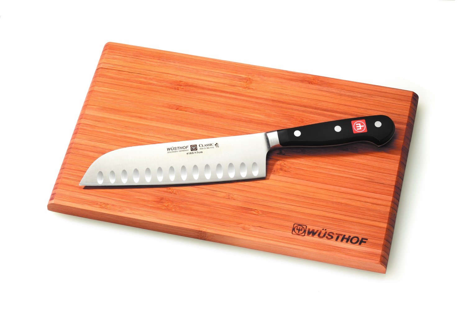 Wüsthof Classic 7&quot; Santoku, Hollow Edge With Board ( Discontinued )