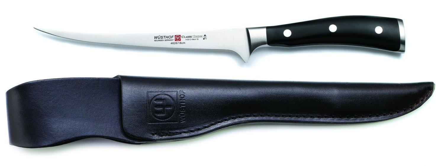 Wüsthof Classic Ikon 7&quot; Fillet Knife W/ Leather Sheath ( Discontinued )