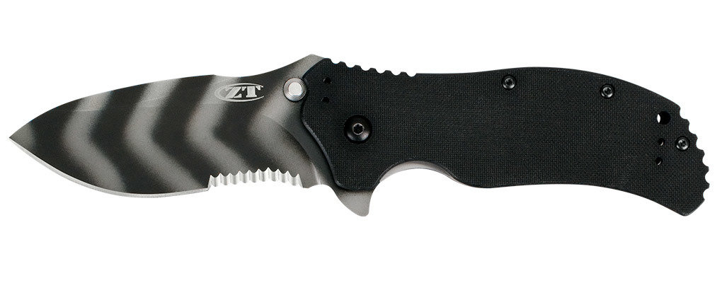 Zero Tolerance 0350TSST Ken Onion 3.25&quot; Assisted Opening Knife / Tiger Stripe Serrated ( Discontinued )